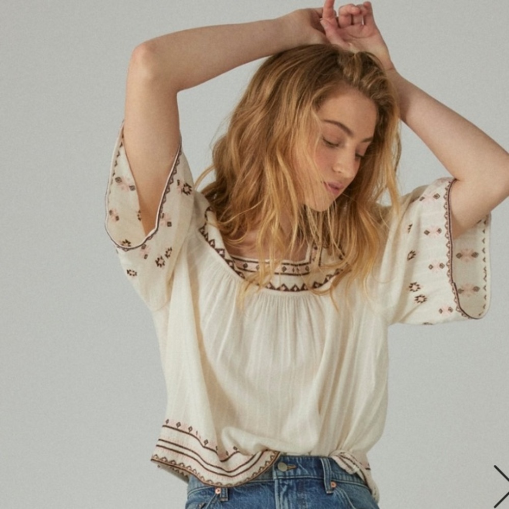 Boho Embroidered Top